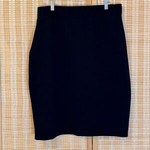 Olivia Blu Womens 2X Skirt Black Textured Pencil Knee Whimsigoth Minimalist Boho